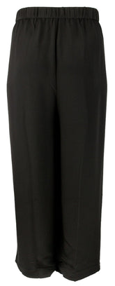 Eileen Fisher Women's Plus Size High Waist Pleated Wide Leg Silk Pants Black 3X